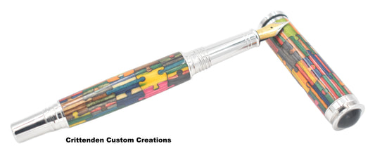 Multi-Colored Spectraply (Laser-Cut Inlay)  - Jr. Retro Fountain Pen