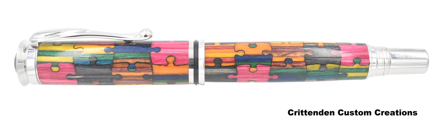 Multi-Colored Spectraply (Laser-Cut Inlay)  - Jr. Retro Fountain Pen