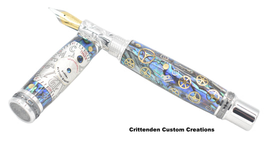 Franck Mueller Conquistador Watch Parts with Natural Abalone Seashell - Emperor Fountain Pen