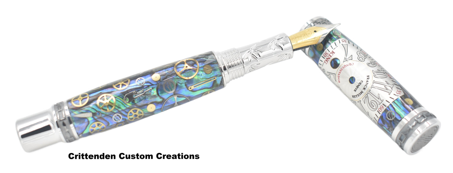 Franck Mueller Conquistador Watch Parts with Natural Abalone Seashell - Emperor Fountain Pen