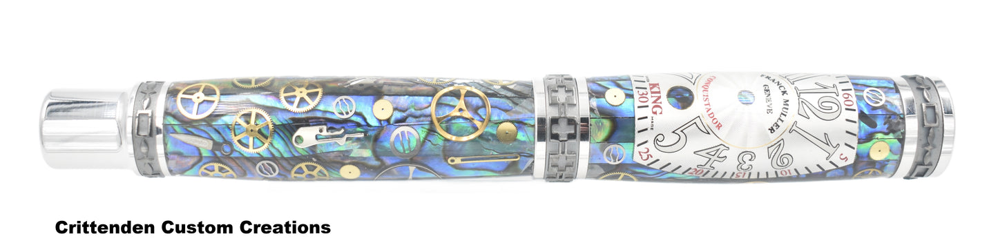 Franck Mueller Conquistador Watch Parts with Natural Abalone Seashell - Emperor Fountain Pen