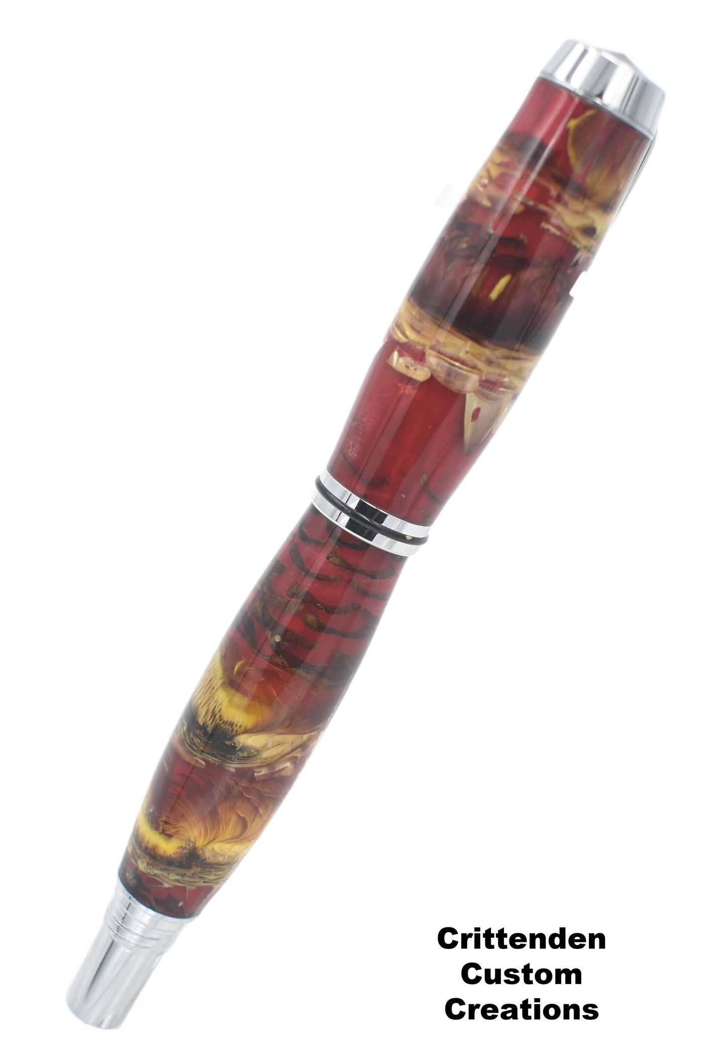 Dried Flowers with a Pinecone in Acrylic Resin  - Jr. George Fountain Pen