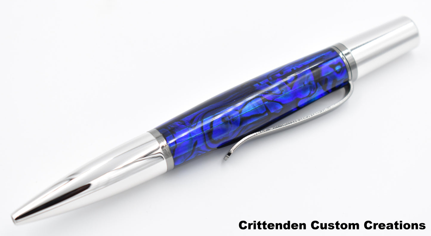 Dark Blue Abalone - Ares Twist Ballpoint Pen