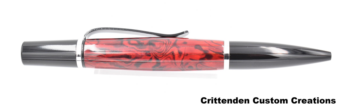 Ruby Red Abalone - Ares Twist Ballpoint Pen